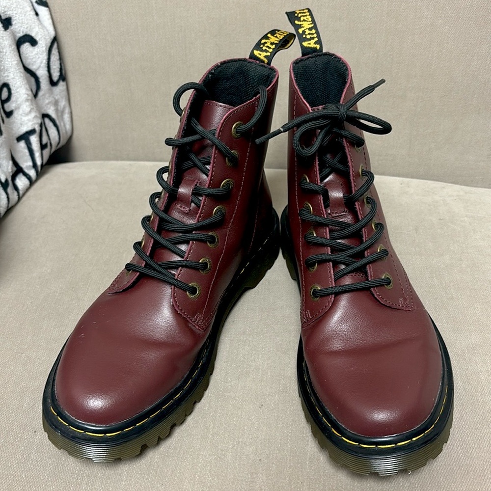 Dr. Martens Oxblood Luana Combat Boots Size 41 EU, 9 W, 8 M in EUC